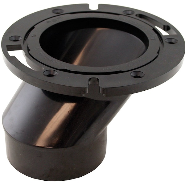 Jones Stephens 3in. x 4in. ABS Offset Closet Flange with Plastic Swivel Ring less Knockout C54403 - main